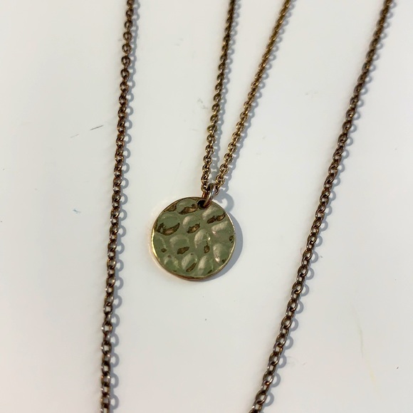 Gold Two-Pendant Necklace - Picture 3 of 4